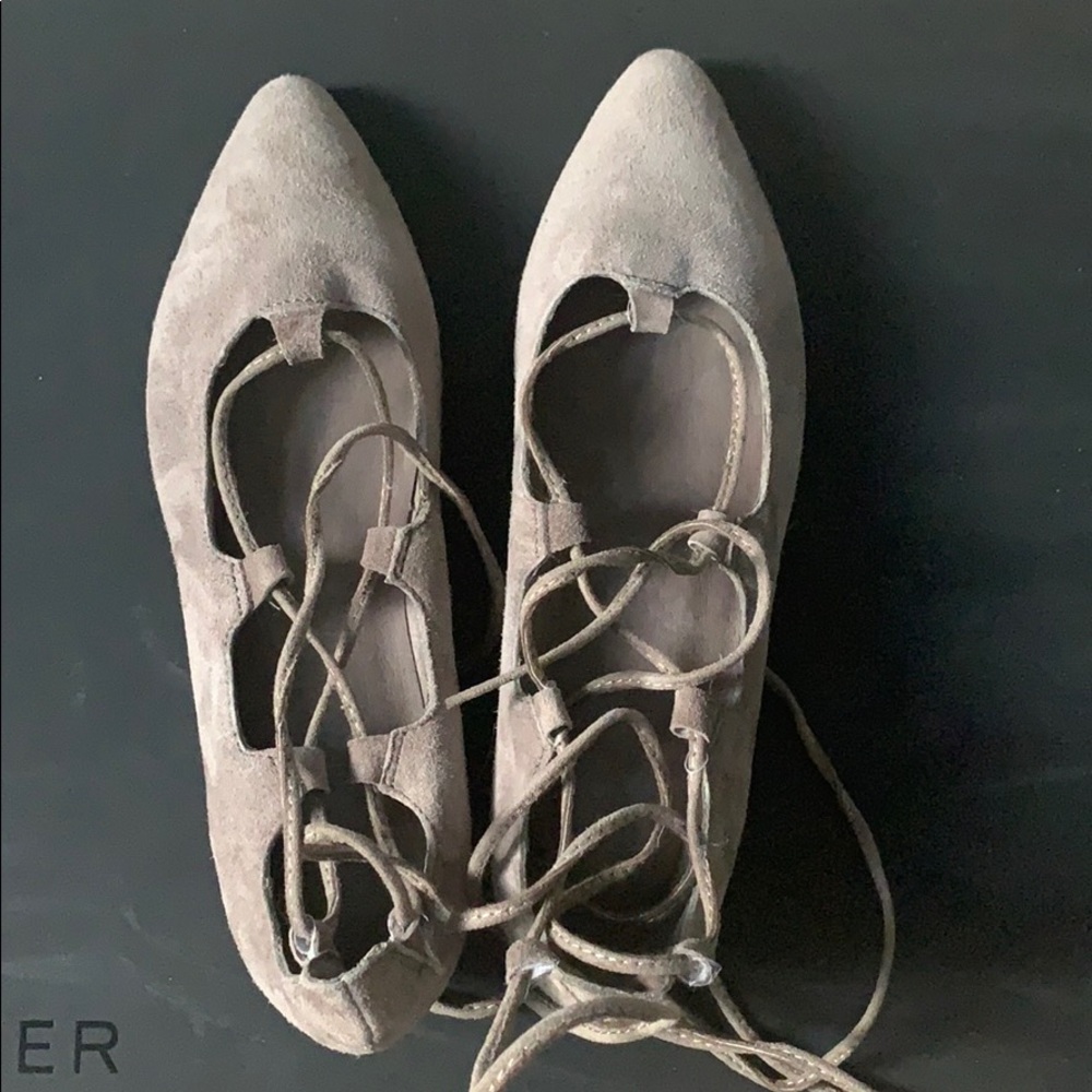 Jeffery Campbell lace up ballets suede US 6.5